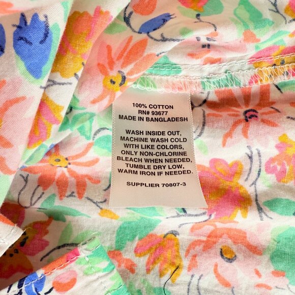 St. Johns Bay Colorful Floral Button Up Shirt Plus 2X 100% Cotton Long Sleeves - Picture 7 of 7